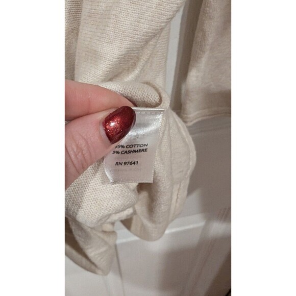 Drape‎ Front Knit Cardigan Sweater Pockets Casual Comfy Neutral - Picture 5 of 5